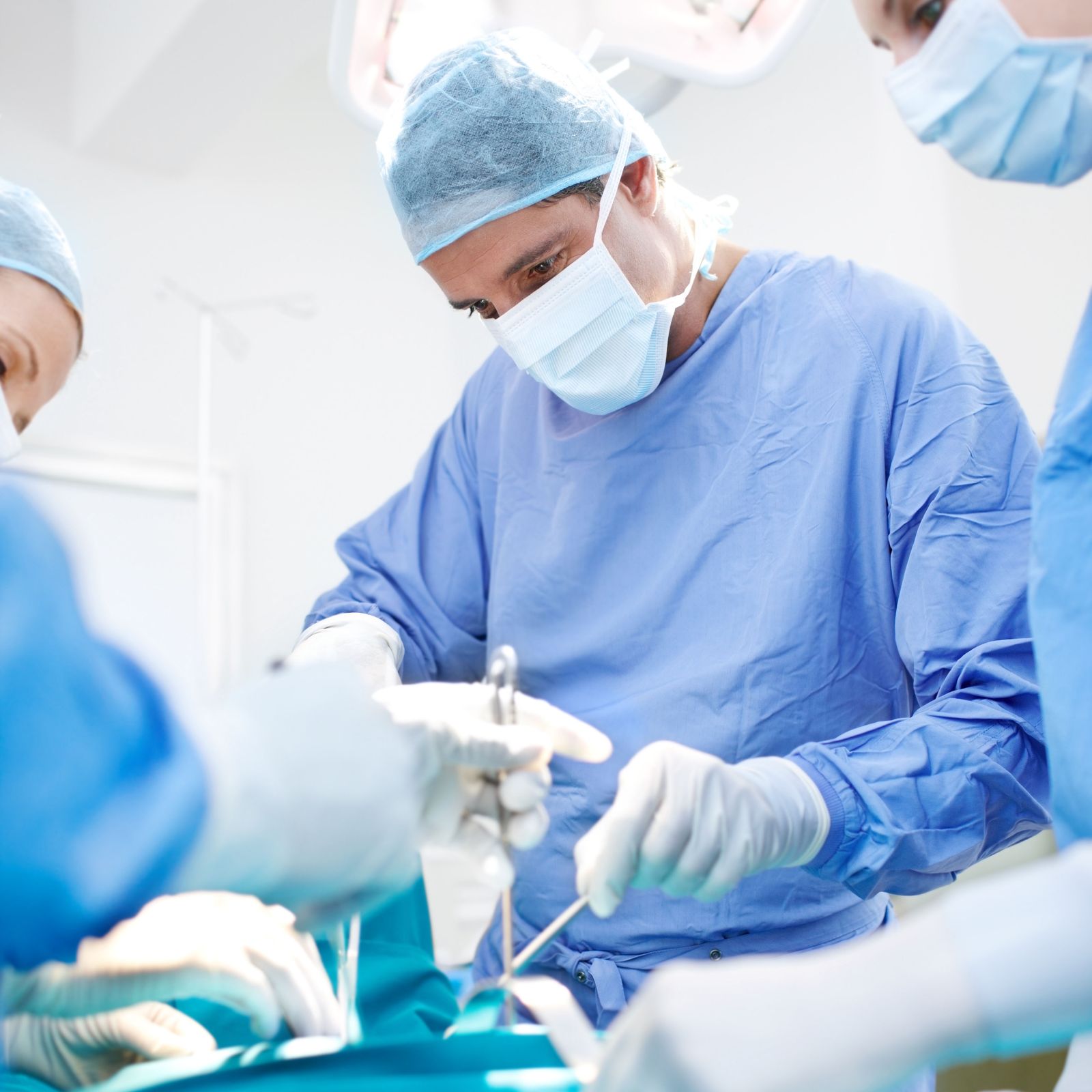 Surgical team in a sterile operating theatre